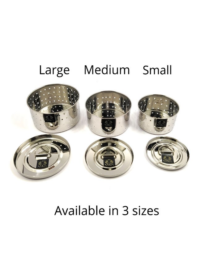 Nyra Kitchenware Stainless Steel Mould & Strainer with Top Press Lid - Image 5
